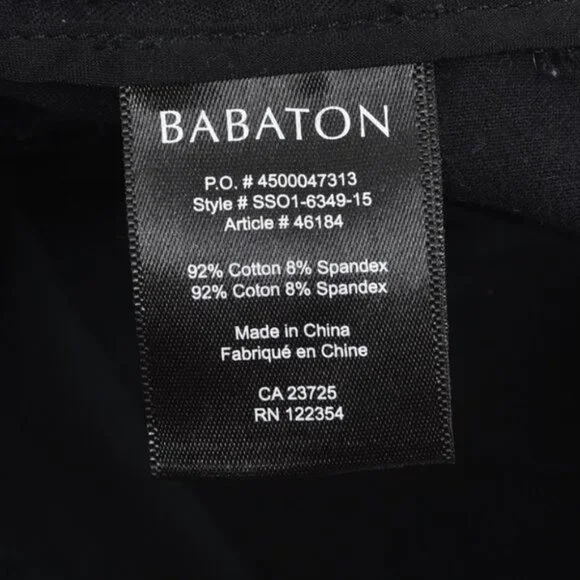 Aritzia Babaton Black Bi Stretch Ellis Low Rise Slim Leg  Ankle Size 4 - Picture 7 of 10